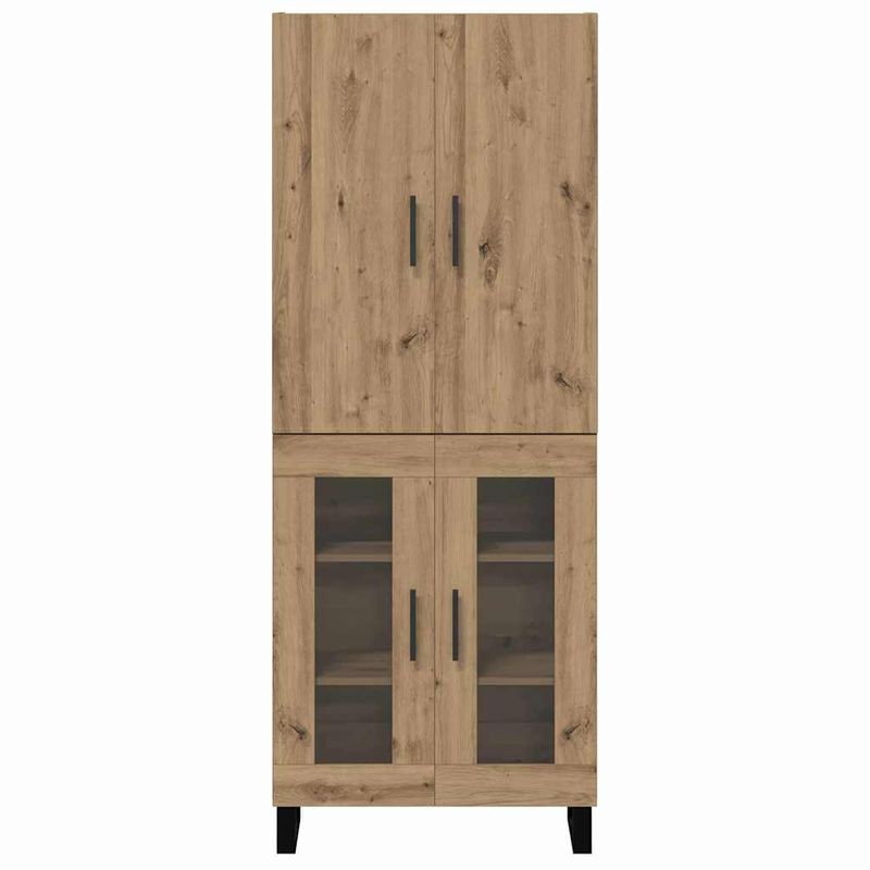 Casa si Gradina - Mobilier - Comode si corpuri - Comode - Bufet 2 pcs Stejar Artizanal Lemn Stratificat si Sticla - Infinity.ro