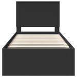 Casa si Gradina - Mobilier - Paturi si accesorii - Paturi - Cadru de pat cu headboard Negru 75 x 190 cm Lemn de pin masiv - Infinity.ro