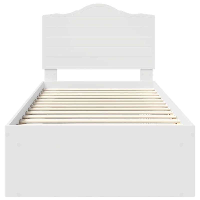 Casa si Gradina - Mobilier - Paturi si accesorii - Paturi - Cadru de pat cu headboard Alb 90 x 190 cm Lemn de pin masiv - Infinity.ro