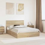 Casa si Gradina - Mobilier - Paturi si accesorii - Paturi - Pat cu storage Stejar Sonoma 140 x 190 cm Lemn compozit - Infinity.ro