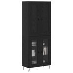 Casa si Gradina - Mobilier - Comode si corpuri - Corpuri bucatarie - Bufet Stejar Negru 69,5 x 34 x 180 cm Lemn compozit - Infinity.ro