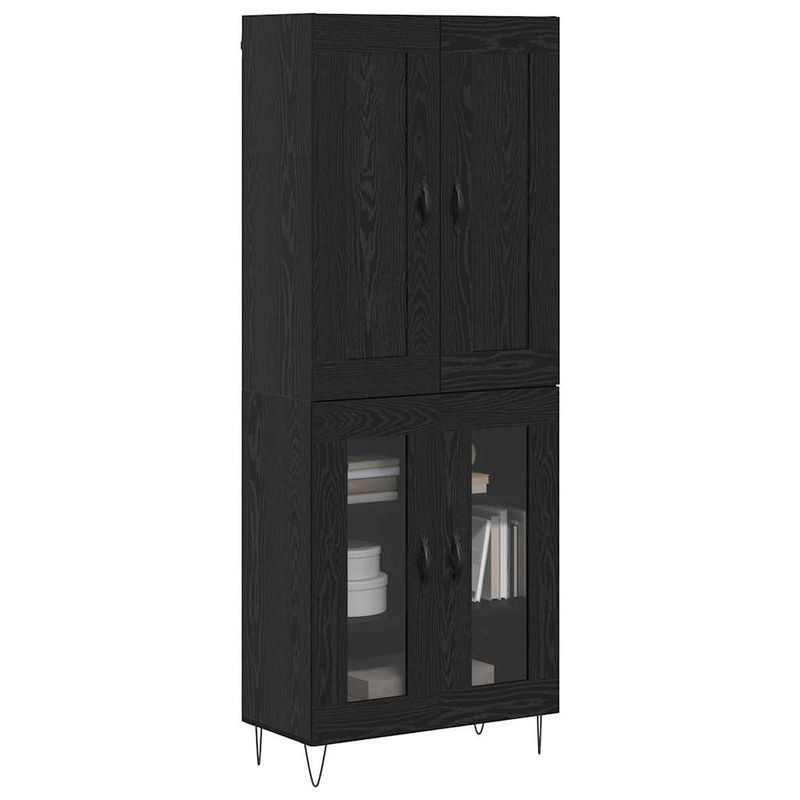 Casa si Gradina - Mobilier - Comode si corpuri - Comode - Bufet Stejar Negru 69,5 x 34 x 180 cm Lemn compozit - Infinity.ro