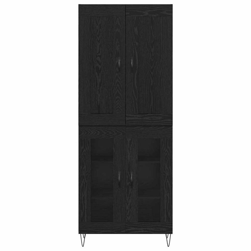 Casa si Gradina - Mobilier - Comode si corpuri - Comode - Bufet Stejar Negru 69,5 x 34 x 180 cm Lemn compozit - Infinity.ro