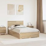 Casa si Gradina - Mobilier - Paturi si accesorii - Paturi - Cadru de pat cu sertar Stejar Sonoma 120 x 200 cm Lemn compozit - Infinity.ro