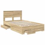 Casa si Gradina - Mobilier - Paturi si accesorii - Paturi - Cadru de pat cu sertar Stejar Sonoma 120 x 200 cm Lemn compozit - Infinity.ro