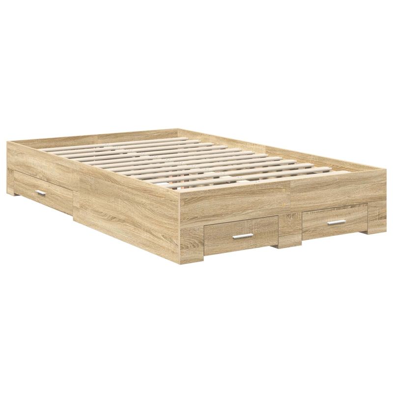 Casa si Gradina - Mobilier - Paturi si accesorii - Paturi - Cadru de pat cu sertar Stejar Sonoma 120 x 200 cm Lemn compozit - Infinity.ro