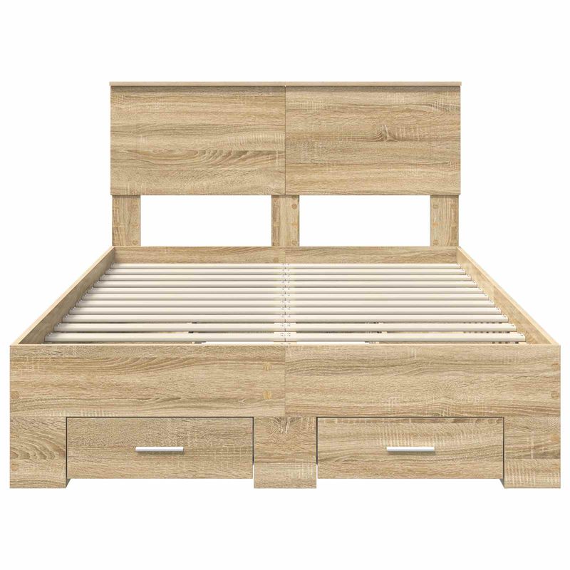 Casa si Gradina - Mobilier - Paturi si accesorii - Paturi - Cadru de pat cu sertar Stejar Sonoma 120 x 200 cm Lemn compozit - Infinity.ro