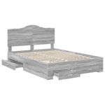 Casa si Gradina - Mobilier - Paturi si accesorii - Paturi - Cadru de pat cu headboard Gri Sonoma 140 x 190 cm Lemn compozit - Infinity.ro