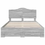 Casa si Gradina - Mobilier - Paturi si accesorii - Paturi - Cadru de pat cu headboard Gri Sonoma 140 x 190 cm Lemn compozit - Infinity.ro