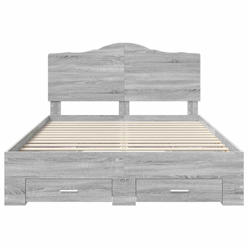 Casa si Gradina - Mobilier - Paturi si accesorii - Paturi - Cadru de pat cu headboard Gri Sonoma 140 x 190 cm Lemn compozit - Infinity.ro