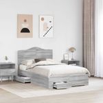 Casa si Gradina - Mobilier - Paturi si accesorii - Paturi - Cadru de pat cu headboard Gri Sonoma 135 x 190 cm Lemn compozit - Infinity.ro