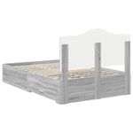 Casa si Gradina - Mobilier - Paturi si accesorii - Paturi - Cadru de pat cu headboard Gri Sonoma 135 x 190 cm Lemn compozit - Infinity.ro