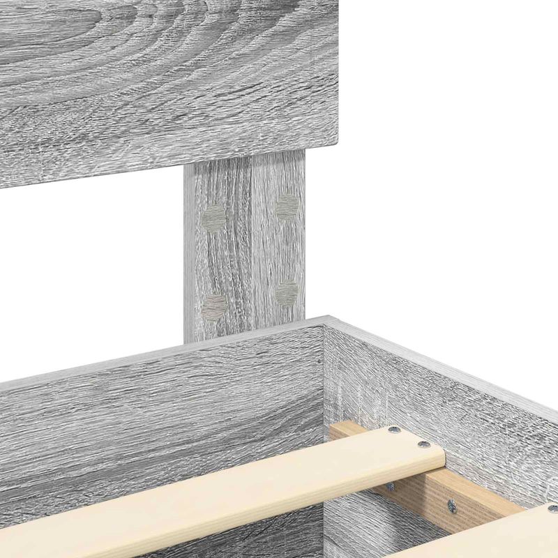 Casa si Gradina - Mobilier - Paturi si accesorii - Paturi - Cadru de pat cu headboard Gri Sonoma 135 x 190 cm Lemn compozit - Infinity.ro