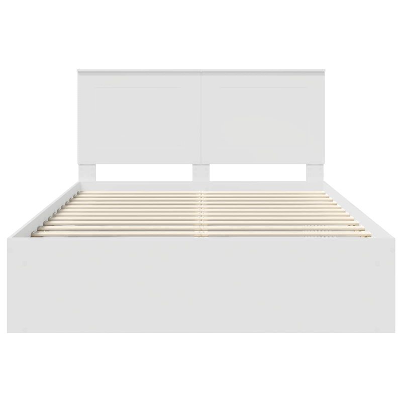 Casa si Gradina - Mobilier - Paturi si accesorii - Paturi - Cadru de pat cu headboard Alb 160 x 200 cm Lemn de pin masiv - Infinity.ro