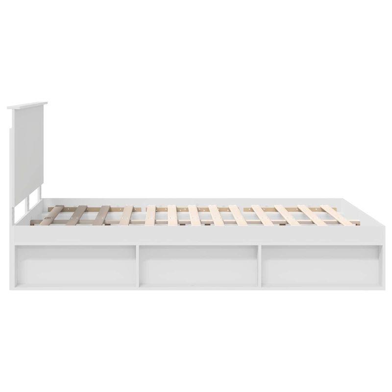 Casa si Gradina - Mobilier - Paturi si accesorii - Paturi - Cadru de pat cu headboard Alb 160 x 200 cm Lemn de pin masiv - Infinity.ro