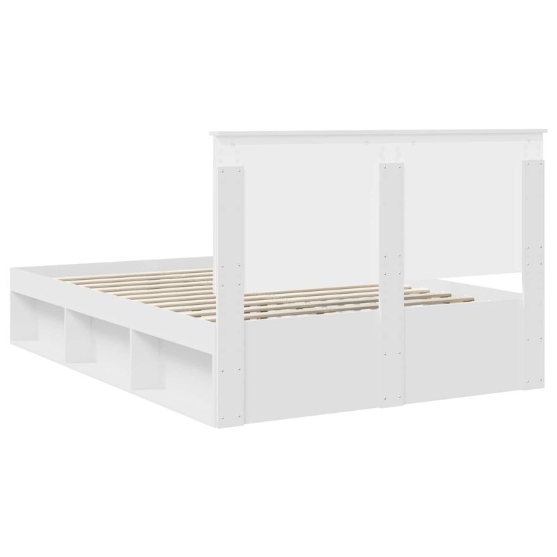 Casa si Gradina - Mobilier - Paturi si accesorii - Paturi - Cadru de pat cu headboard Alb 160 x 200 cm Lemn de pin masiv - Infinity.ro