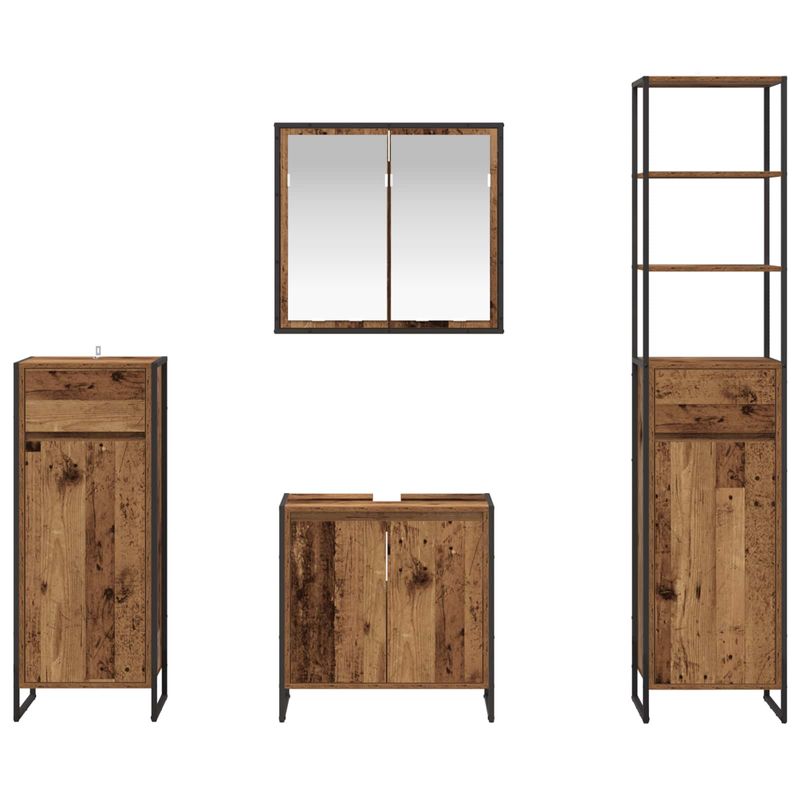 Casa si Gradina - Mobilier - Mobilier baie - Corpuri baie - Set de mobilier pentru baie cu sertar Lemn vechi Lemn compozit - Infinity.ro