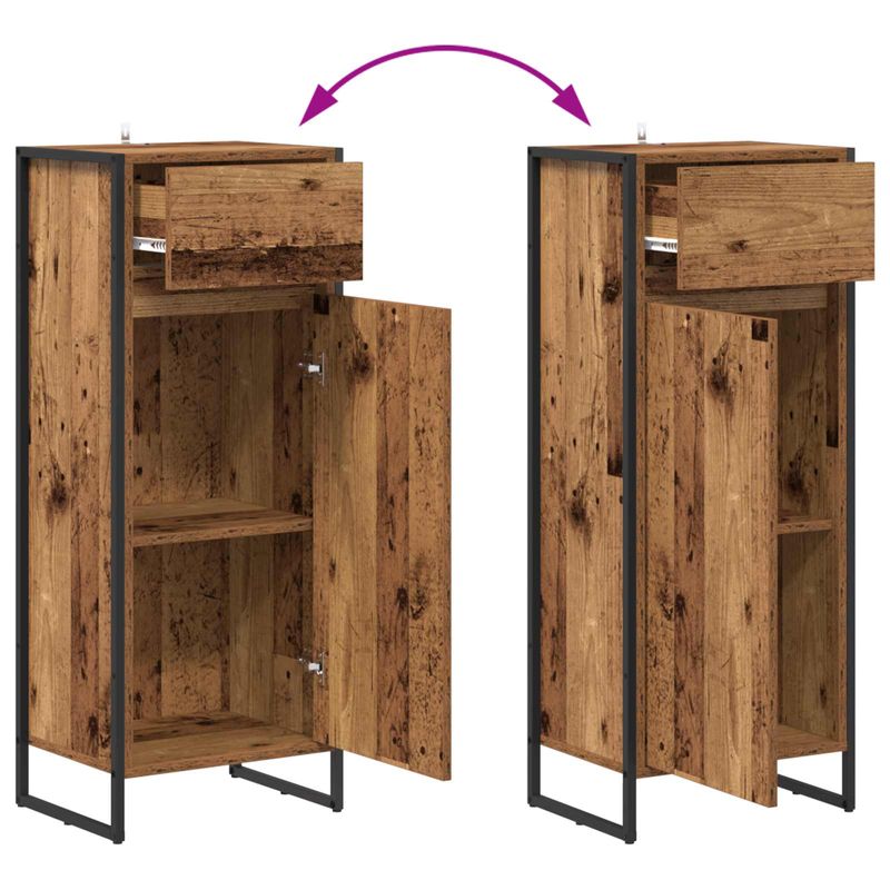 Casa si Gradina - Mobilier - Mobilier baie - Corpuri baie - Set de mobilier pentru baie cu sertar Lemn vechi Lemn compozit - Infinity.ro
