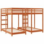 Casa si Gradina - Mobilier - Paturi si accesorii - Paturi - Cadru de pat supraetajat triplu Maro ceruit 160 x 200 cm - Infinity.ro