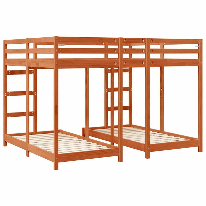 Casa si Gradina - Mobilier - Paturi si accesorii - Paturi - Cadru de pat supraetajat triplu Maro ceruit 160 x 200 cm - Infinity.ro