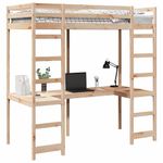 Casa si Gradina - Mobilier - Paturi si accesorii - Paturi - Cadru de pat tip loft natural 75 x 190 cm Lemn de pin masiv - Infinity.ro