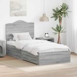 Casa si Gradina - Mobilier - Paturi si accesorii - Paturi - Cadru de pat cu headboard Gri Sonoma 100 x 200 cm Lemn compozit - Infinity.ro