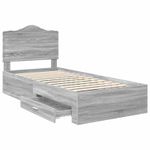 Casa si Gradina - Mobilier - Paturi si accesorii - Paturi - Cadru de pat cu headboard Gri Sonoma 100 x 200 cm Lemn compozit - Infinity.ro