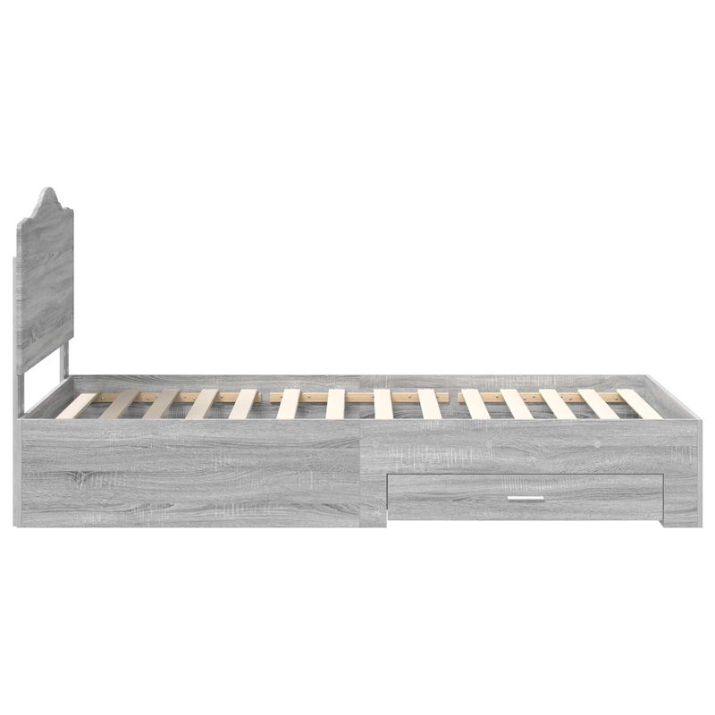 Casa si Gradina - Mobilier - Paturi si accesorii - Paturi - Cadru de pat cu headboard Gri Sonoma 100 x 200 cm Lemn compozit - Infinity.ro