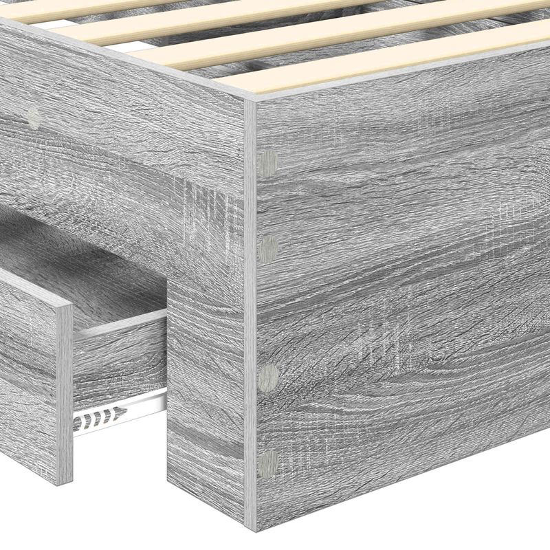 Casa si Gradina - Mobilier - Paturi si accesorii - Paturi - Cadru de pat cu headboard Gri Sonoma 100 x 200 cm Lemn compozit - Infinity.ro