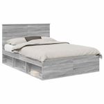 Casa si Gradina - Mobilier - Paturi si accesorii - Paturi - Cadru de pat Gri Sonoma 150 x 200 cm Lemn de pin masiv - Infinity.ro