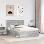 Casa si Gradina - Mobilier - Paturi si accesorii - Paturi - Cadru de pat Gri Sonoma 150 x 200 cm Lemn de pin masiv - Infinity.ro