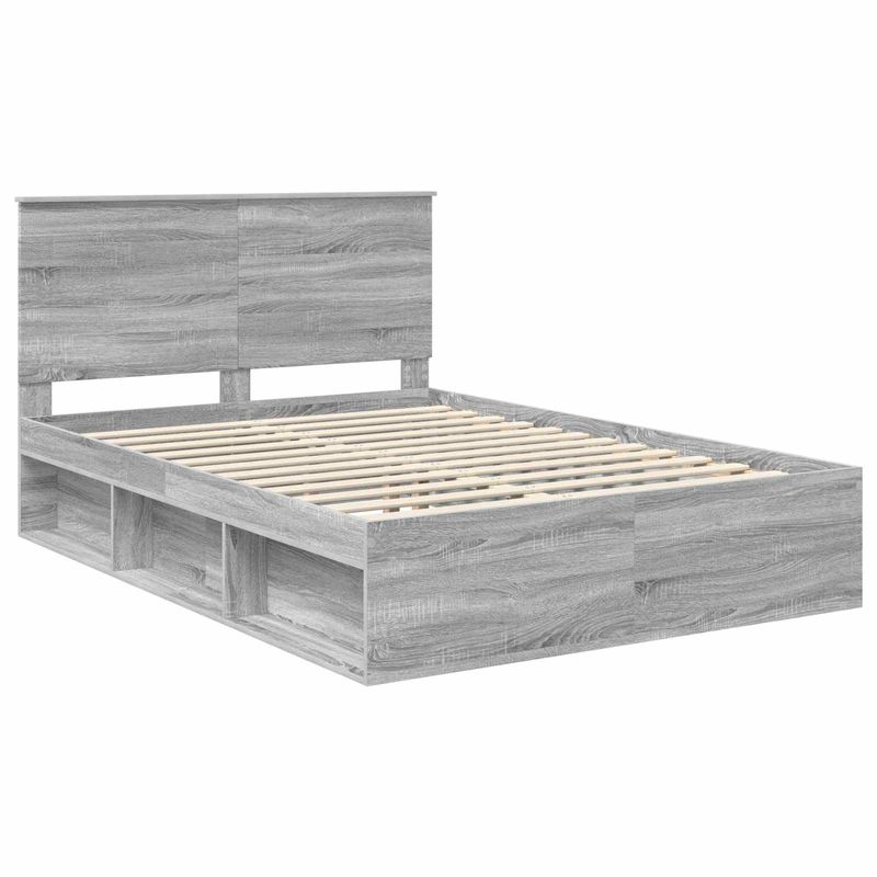 Casa si Gradina - Mobilier - Paturi si accesorii - Paturi - Cadru de pat Gri Sonoma 150 x 200 cm Lemn de pin masiv - Infinity.ro