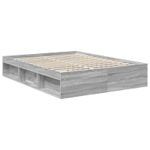 Casa si Gradina - Mobilier - Paturi si accesorii - Paturi - Cadru de pat Gri Sonoma 150 x 200 cm Lemn de pin masiv - Infinity.ro