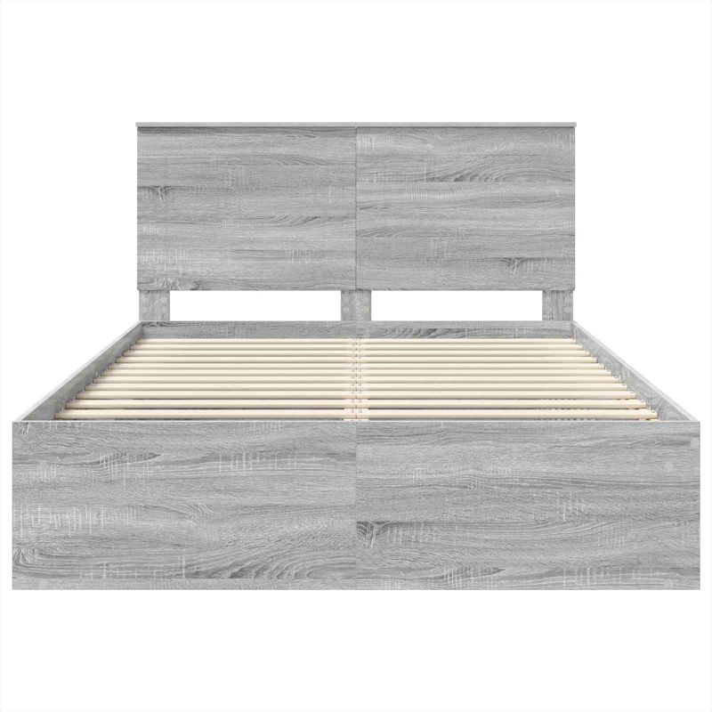 Casa si Gradina - Mobilier - Paturi si accesorii - Paturi - Cadru de pat Gri Sonoma 150 x 200 cm Lemn de pin masiv - Infinity.ro