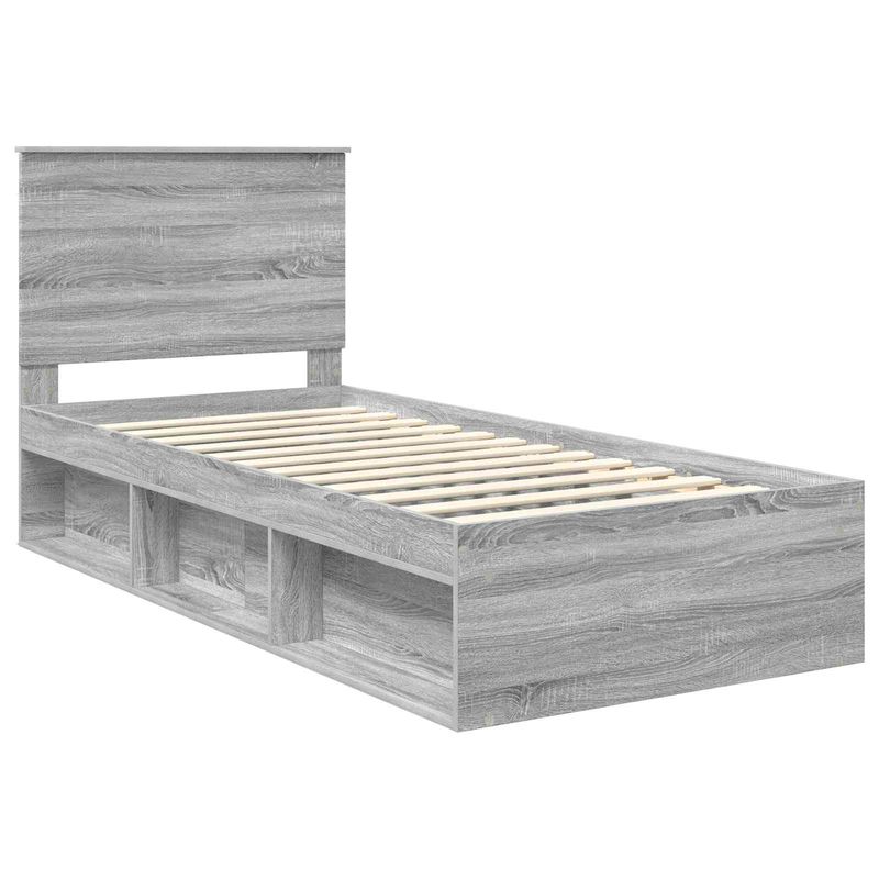 Casa si Gradina - Mobilier - Paturi si accesorii - Paturi - Cadru de pat Gri Sonoma 90 x 200 cm Lemn de pin masiv - Infinity.ro