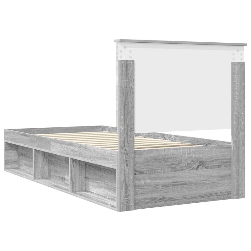 Casa si Gradina - Mobilier - Paturi si accesorii - Paturi - Cadru de pat Gri Sonoma 90 x 200 cm Lemn de pin masiv - Infinity.ro