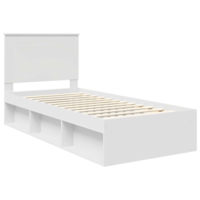 Casa si Gradina - Mobilier - Paturi si accesorii - Paturi - Cadru de pat cu headboard Alb 100 x 200 cm Lemn de pin masiv - Infinity.ro