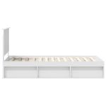 Casa si Gradina - Mobilier - Paturi si accesorii - Paturi - Cadru de pat cu headboard Alb 100 x 200 cm Lemn de pin masiv - Infinity.ro