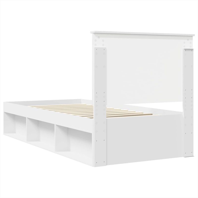 Casa si Gradina - Mobilier - Paturi si accesorii - Paturi - Cadru de pat cu headboard Alb 100 x 200 cm Lemn de pin masiv - Infinity.ro
