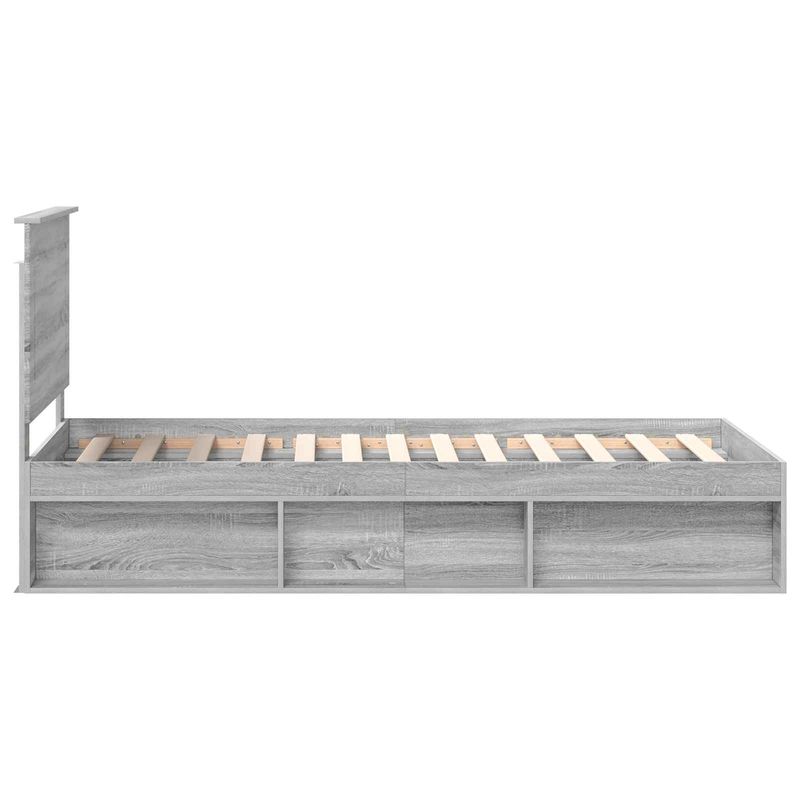 Casa si Gradina - Mobilier - Paturi si accesorii - Paturi - Cadru de pat Gri Sonoma 90 x 190 cm Lemn de pin masiv - Infinity.ro