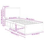 Casa si Gradina - Mobilier - Paturi si accesorii - Paturi - Cadru de pat Gri Sonoma 90 x 190 cm Lemn de pin masiv - Infinity.ro