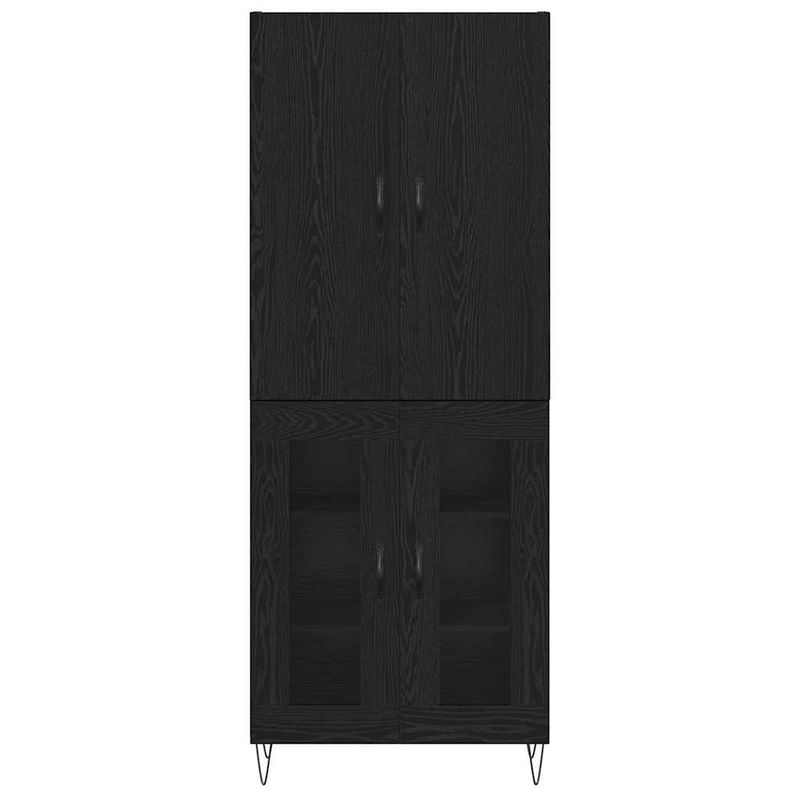 Casa si Gradina - Mobilier - Comode si corpuri - Comode - Bufet 2 pcs Stejar Negru Lemn tehnic si sticla - Infinity.ro