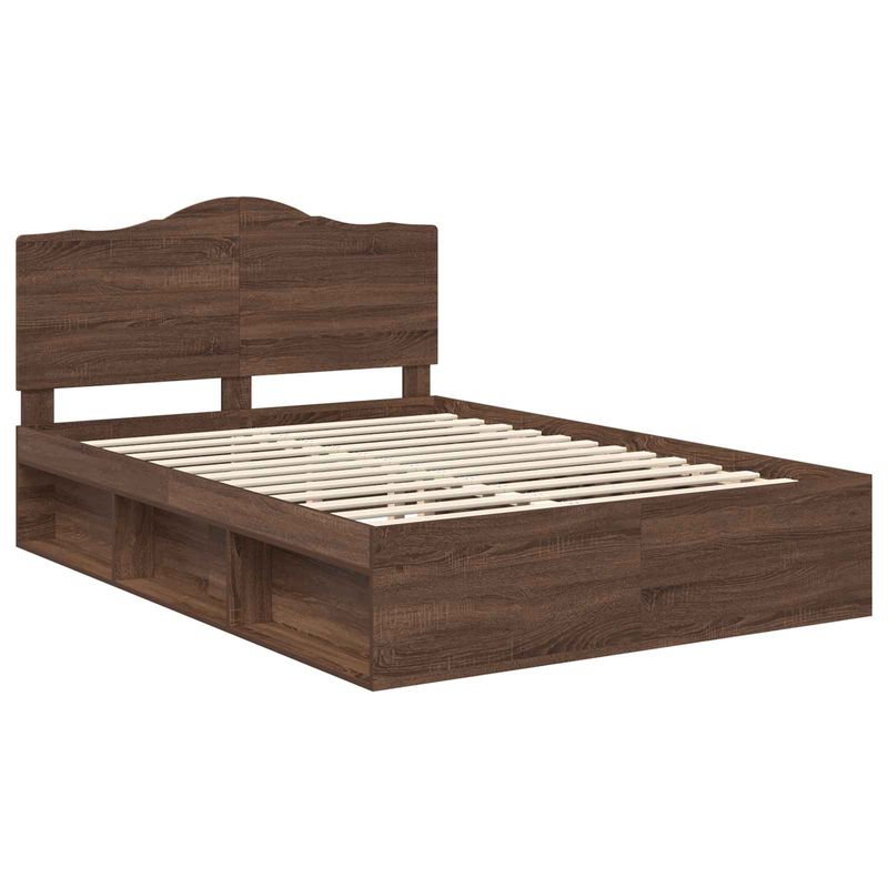 Casa si Gradina - Mobilier - Paturi si accesorii - Paturi - Cadru de pat Stejar inchis 140 x 200 cm Lemn de pin masiv - Infinity.ro