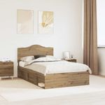Casa si Gradina - Mobilier - Paturi si accesorii - Paturi - Cadru de pat Stejar artizanal 135 x 190 cm Lemn de pin masiv - Infinity.ro