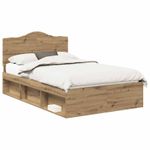 Casa si Gradina - Mobilier - Paturi si accesorii - Paturi - Cadru de pat Stejar artizanal 135 x 190 cm Lemn de pin masiv - Infinity.ro