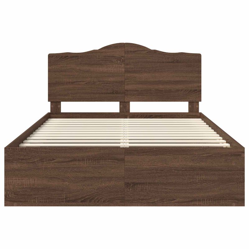 Casa si Gradina - Mobilier - Paturi si accesorii - Paturi - Cadru de pat Stejar inchis 140 x 200 cm Lemn de pin masiv - Infinity.ro