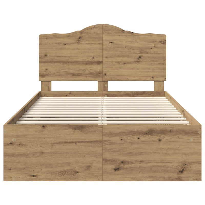Casa si Gradina - Mobilier - Paturi si accesorii - Paturi - Cadru de pat Stejar artizanal 135 x 190 cm Lemn de pin masiv - Infinity.ro