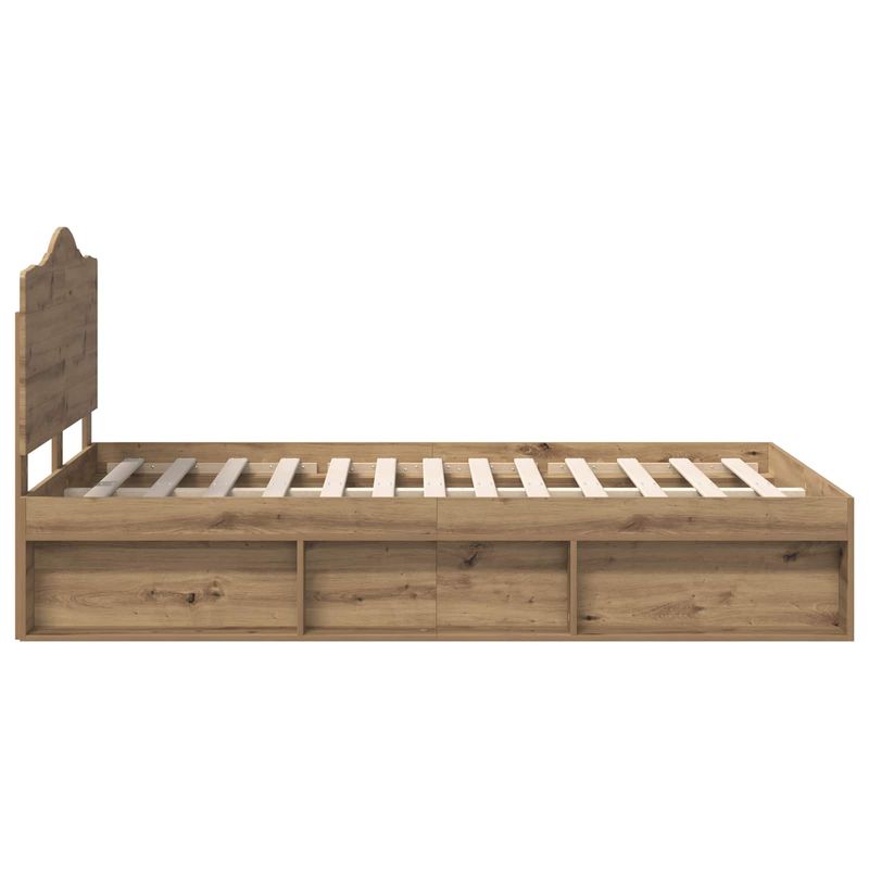 Casa si Gradina - Mobilier - Paturi si accesorii - Paturi - Cadru de pat Stejar artizanal 135 x 190 cm Lemn de pin masiv - Infinity.ro
