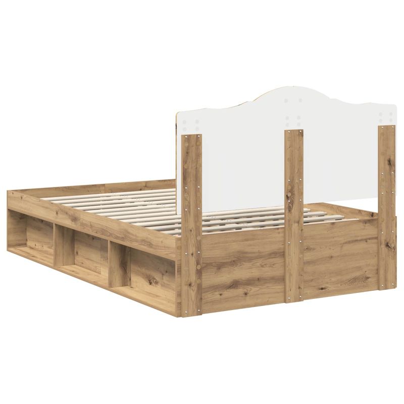 Casa si Gradina - Mobilier - Paturi si accesorii - Paturi - Cadru de pat Stejar artizanal 135 x 190 cm Lemn de pin masiv - Infinity.ro