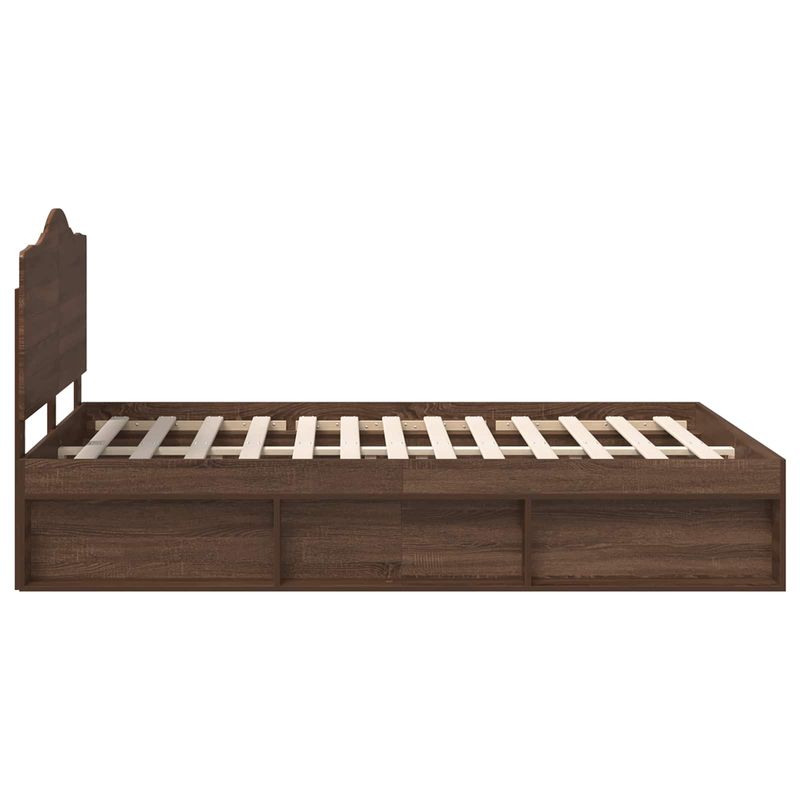 Casa si Gradina - Mobilier - Paturi si accesorii - Paturi - Cadru de pat Stejar inchis 140 x 200 cm Lemn de pin masiv - Infinity.ro
